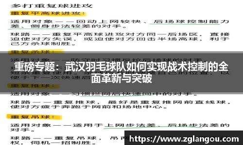 重磅专题：武汉羽毛球队如何实现战术控制的全面革新与突破