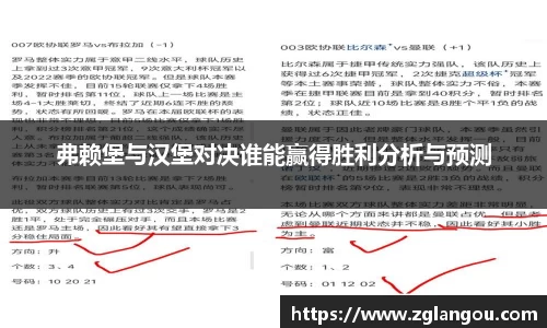 弗赖堡与汉堡对决谁能赢得胜利分析与预测